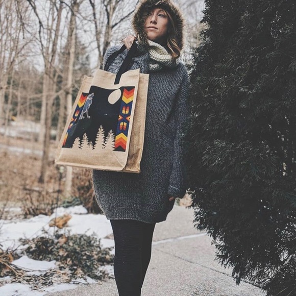 🐰Large Jute Tote Bag with Rabbit Design - Picture 4 of 4